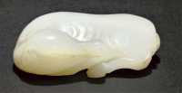 18th/19th Century A white jade model of an elephant